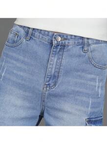 Teen Boy Straight-Leg Mid-Length Denim Shorts