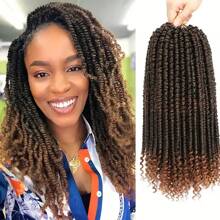 12Inch Passion Twist Crochet Braiding Hair Wigs Spring Twist Hair Twist Bomb Twist Curls End Twist Synthetic Crochet Hair Extension For Women