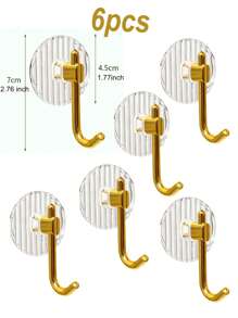 2/4pcs Gold/Silver Acrylic Hooks, Punch-Free Strong Adhesive Hooks For Bag, Key And Clothes, Bathroom Kitchen Organizer And Home Decor