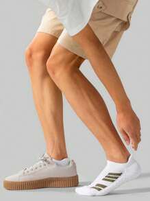 1/3/5/10 Pares de Meias Esportivas Masculinas, Design Listrado em Verde Água, Meias Tornozelo para Primavera/Verão, Meias Finas e Respiráveis para Corrida, Confortáveis para Fitness, Esportes, Atividades Diárias ao Ar Livre