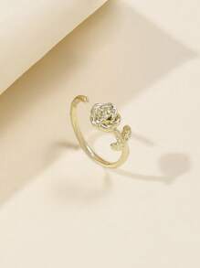 Women's Cubic Zirconia Fake Nose Ring Copper Round Cartilage Ear Nose Piercing Body Jewelry - Rose - View 3