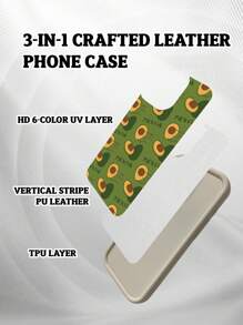 1 pieza Funda de teléfono con tacto, diseño vertical a rayas, ilustración de aguacate dibujada a mano bonita, carcasa suave de TPU blanco a prueba de golpes compatible con iPhone 16, 15, 14, 13, 12, 11 Pro Max/Redmi/Infinix/Vivo/OPPO/Honor