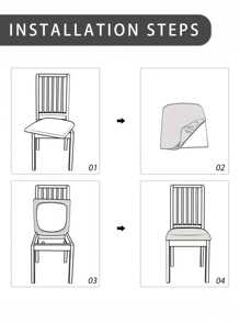 Super Elastic Chair Cushion Covers,Water-Resistant Chair Seat Cover,Dust-Proof & Dirt-Resistant,Suitable For Dining Chairs,Offices And Home Decor,Washable Protective Cover For Dust Prevention,Suit For Dining, Hotel,Home Benches,Universal Milk Silk Chair Seat Cover,Chair Covers For Dining Chairs,Dining Chair Covers,Dining Room Chair Covers,Seat Covers For Chairs,Kitchen Chair Covers,Dining Chair Seat Covers Set Of 1, 4, Or 6 - Monochrome - View 5