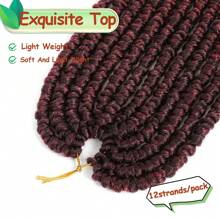 12Inch Passion Twist Crochet Braiding Hair Wigs Spring Twist Hair Twist Bomb Twist Curls End Twist Synthetic Crochet Hair Extension For Women