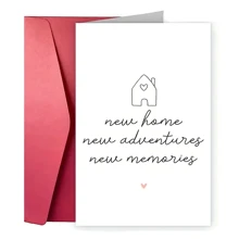 1pc Housewarming Card - "New Home, New Adventures, New Memories" Design, Decorated With Heart And House Patterns - Perfect Congratulatory Gift For New Homeowners, Housewarming Gift - Multicolor - View 5