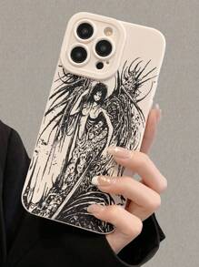 Gothic Style Fashion 2pcs Perforated Straight Edge Portrait Painted Thick Shockproof Protective Phone Case, Compatible With IPhone 15 Pro Max, Compatible With IPhone 16, Compatible With IPhone 16 Pro, Compatible With IPhone 16 Plus, Compatible With IPhone 16 Pro Max, P13, P14, P11, P12, XS, XR, 7/8, 7/8 Plus, S22, S22 Plus, S25, S25 Plus, International Version, Not The Domestic Version Spring Birthday - Multicolor - View 4