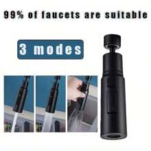 (1pc) High-Quality 3-Way Adjustable Anti-Splash Kitchen Faucet: Sturdy Construction, Easy Operation, Ideal For Precise Watering And Cleaning! Home Bathroom Decor, Autumn Decor, Back To School Season - Multicolor - View 8