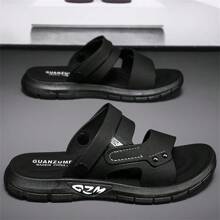 Men's Rubber Sandals, Summer Flip Flops, Beach Dual-Use With Thick Sole, Non-Slip Open Toe And Breathable