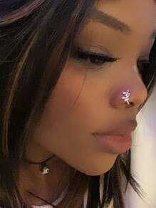 CIZME Fake Nose Ring Multi-Style Nose Rings Butterfly Heart Star Flower CZ African Nose Cuffs Golden/Silvery Golden Faux Septum Nose Rings Clip On Nose Jewelry For Woman Non Pierced Jewelry - Fake Nose Ring - View 4