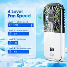 Ventilatore palmare portatile mini - Ventilatore personale con supporto per telefono, supporto ricarica telefono tramite Type-C, ventilatore multifunzione con controllo della velocità infinita, raffreddamento a semiconduttore, raffreddamento rapido, ventilatore compatto tascabile, regalo essenziale per viaggi estivi, all'aperto, spiaggia, università, festival musicali