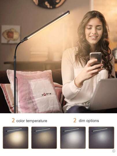 LED Vloer Lamp Adjustable Temperature Dimmable Brightness Moderne Lamps, USB Height Gooseneck St ing Work Verlichting Reading, Office, Living Room, Bedroom, Eyelash Extensions, Facial Spa, Salon Makeup view 8
