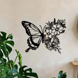 1pc Butterfly Metal Wall Decor, Boho Style Butterfly Decoration, Iron Art Hanging Ornament, Wall Decor, Floral Wall Art, Suitable For Bedroom, Living Room, Home, Indoor/Outdoor Farmhouse Decor, Birthday/Graduation Gift
