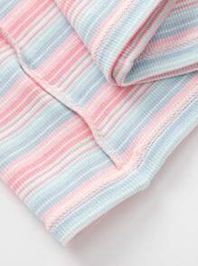 Balabala Girls' Striped Tank Top, Sweet & Stylish Summer Wear - Red and Blue Hues - View 9