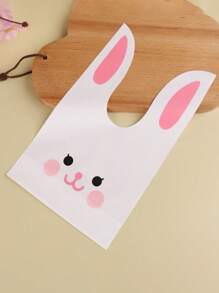 50pcs Candy Bags, Cookie Bags, Gift Bags For Easter, Cute Cartoon Rabbit Ear & Ditsy Floral Pattern, Party Favor Packaging Bags, Gift Bags