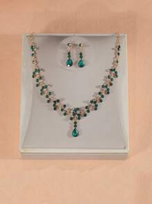 Set de 4 piezas de joyería para niñas con collar y aretes con corona de rhinestone, accesorios de disfraz para fiesta infantil, también es un gran regalo de cumpleaños para una amiga pequeña