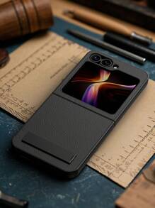 1pc Foldable Hard Shell Phone Case With Stand For Galaxy Z Flip 7; Hard PC Shockproof Protective Case With Stand For Galaxy Z Flip 6; Multi-Function Foldable Stand Phone Case For Z Flip 5; Textured Leather Phone Case For Z Flip 3; Practical Phone Case Accessories For Galaxy Z Fold 6; Cool Classic Foldable Phone Case For Galaxy Z Fold 6; Unique Galaxy Z Fold 4/3 Frame - Black - View 9
