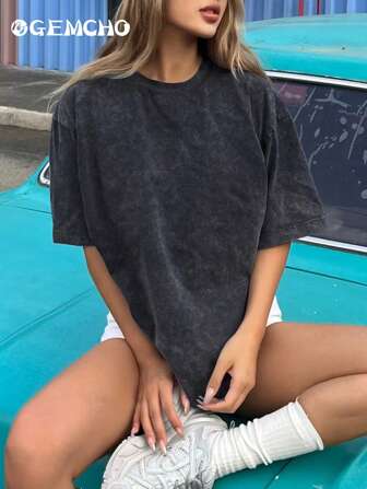 GEMCHO 女士夏季休闲印花短袖 T 恤图案 T 恤女式上衣