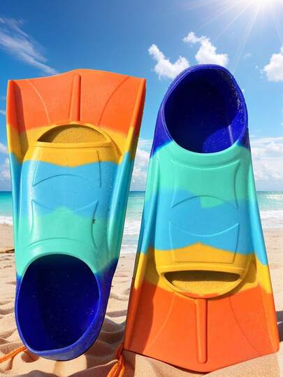 1 pièce pièce Palmes de natation en silicone confortables pour adolescents, convenant pour la natation et la plongée, taille convenant aux adultes débutants, veuillez commander une taille au-dessus, articles essentiels de plage, accessoires de plage, flotteur de piscine