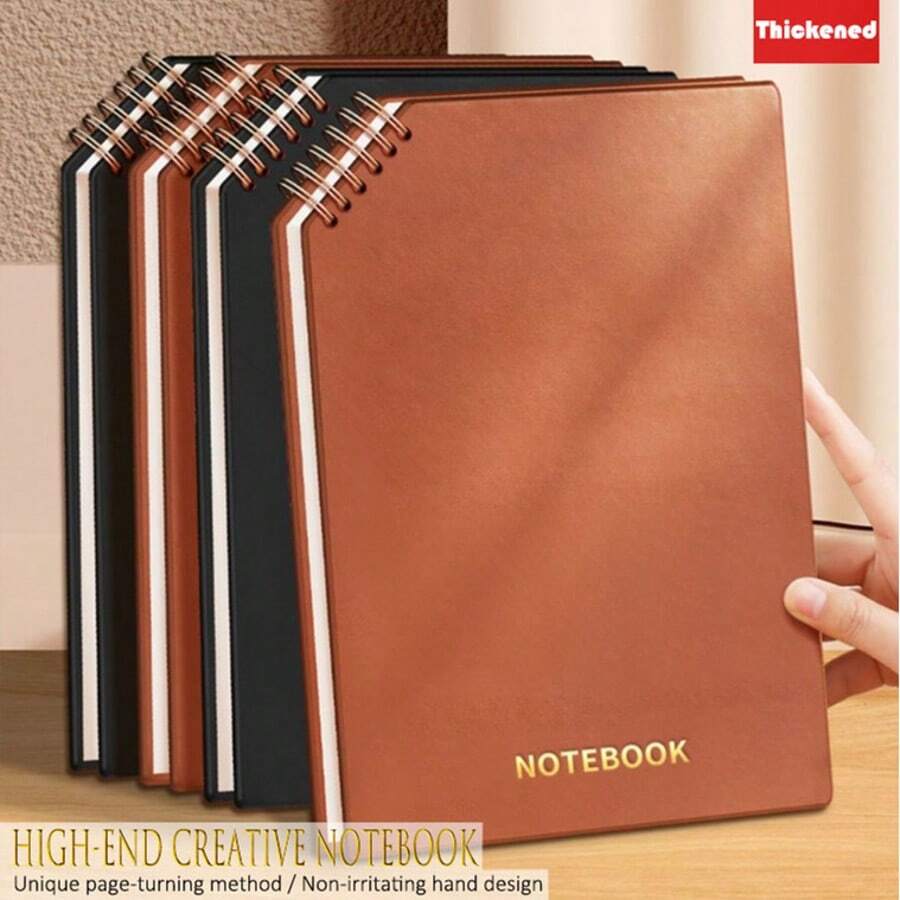 New Arrival Premium Loose-Leaf Notebook, Creative Flip-Over Thick Hardcover Minimalist Notebook, Student Note-Taking Practice Book, Office Meeting Notepad