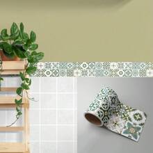 1 Rolle 10cm*100cm moderner einfacher Blumen Wandaufkleber Borte - Verschönert im Handumdrehen Ihre Dekorationen mit selbstklebender Sockelleisten Bordüre für TV-Hintergrund, Türrahmen & Taillenlinien, ideal als Geschenk für Geburtstag, Abschluss, Raumdekoration, Wanddekoration, Badezimmer, Schlafzimmer, Wohnzimmer, Haus Dekoration, Wandkunst, Tapeten, Wandaufkleber