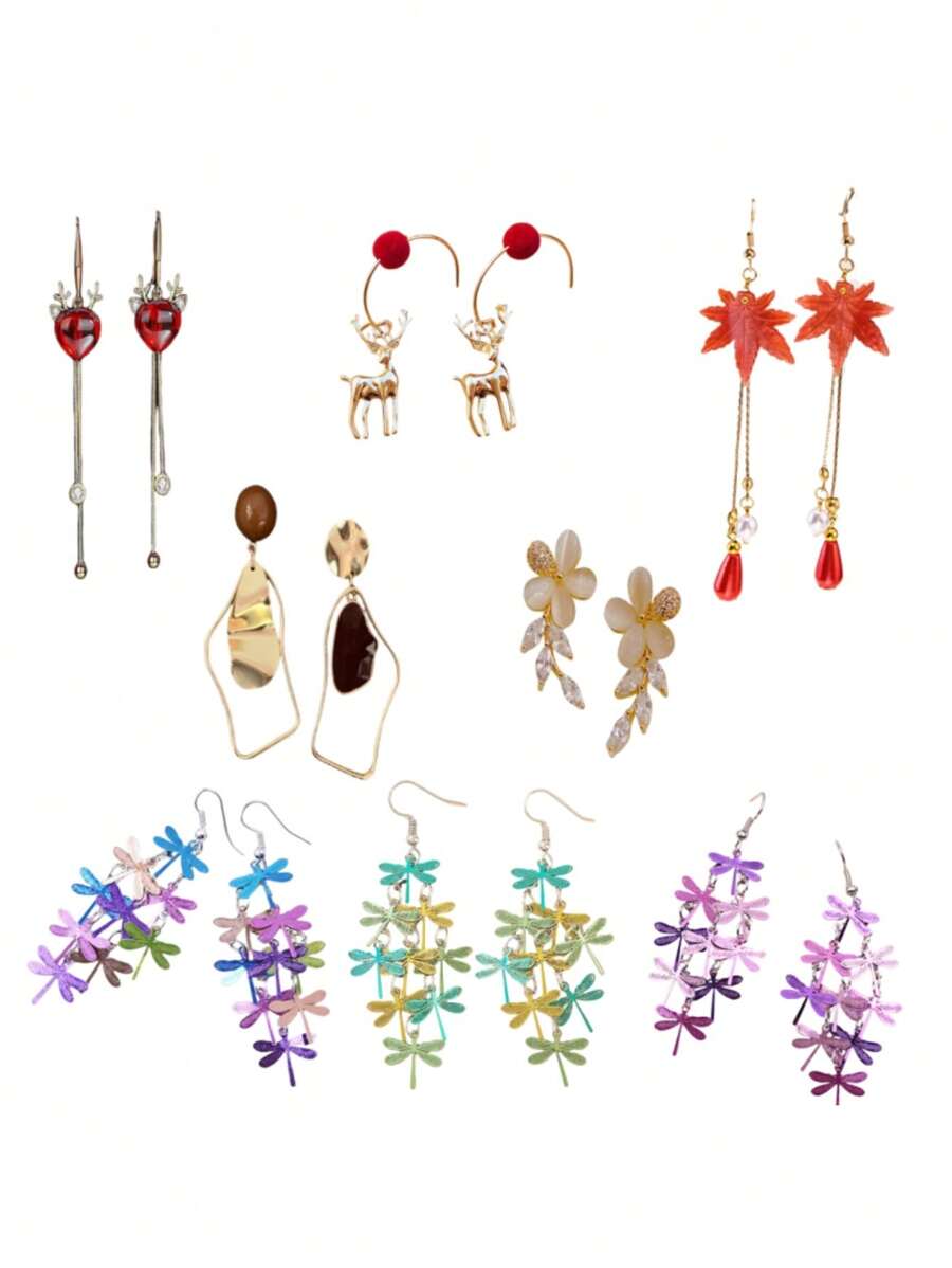 2pcs Creative Fashion Flower Earrings, Daily Decoration Accessories, Girls' Festivals, Birthdays, Parties, Anniversary Commemorative Gifts