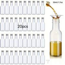 20 个迷你塑料瓶 1.7 盎司，带金色、黑色、银色瓶盖，包含 5 个漏斗，适用于派对、迷你喷泉饮料和酒 - 彩色 - 查看 12