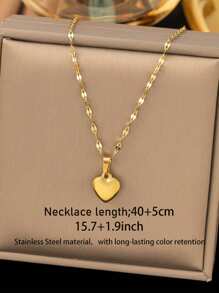 Set de joyería de 4 piezas de acero inoxidable que incluye collar, aretes, brazalete, adorno elegante vintage con forma de corazón, adecuado para uso diario/fiesta de mujeres, regalo del Día de la Madre y Día de San Valentín. (Se puede vender individualmente)