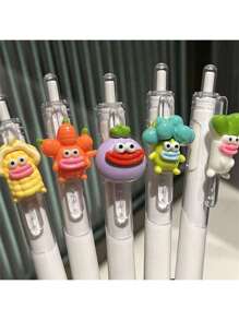1pc Quick Dry Black Ballpoint Pen, Cute Flower Push-Button Pen, Random Color, Gift For Friends And Girlfriends For Back To School Season