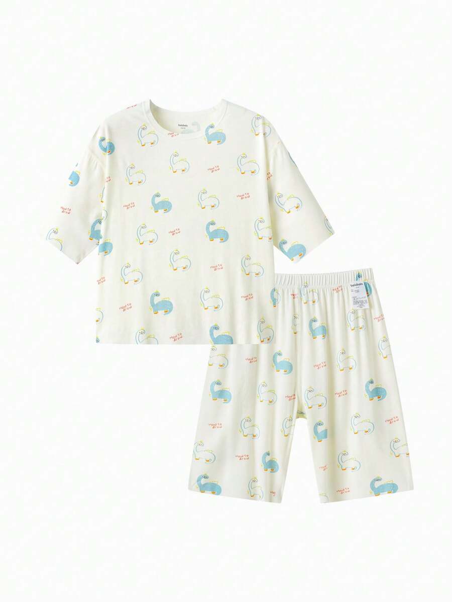 Balabala Baby Boys' & Girls' Soft Set, Breathable & Comfortable - 白綠色調 - 查看 1