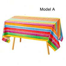 1 Piece Mexican Party Tablecloth Decoration For Taco Party Night Birthday And Mexican Theme Party Supplies, 54 X 108 Inch,Disposable Tablecloths - Multicolor - View 7