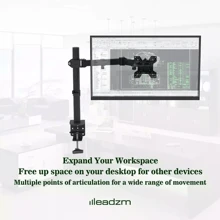 NetHong Single Arm Desk Mount LCD Computer Monitor Bracket Clamp Stand 13"-27" Screen TV - Black - View 5