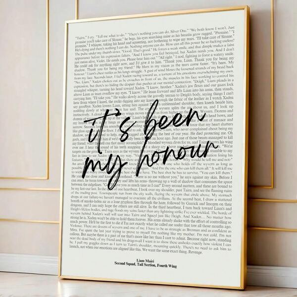 1 pieza Cartel de arte de pared con cita de la cuarta ala en estilo minimalista, impresión en lienzo sin marco, para decoración del hogar, dormitorio, apartamento, club de lectura