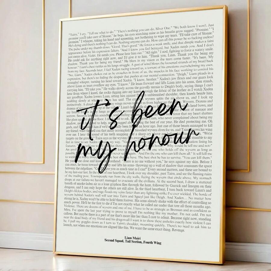 1 件带框/无框书卷气墙壁艺术海报帆布印刷极简主义第四翼名言画，适合读书俱乐部、现代家居卧室宿舍公寓装饰