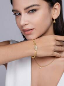 1pc Moissanite 925 Sterling Silver Women Bracelet, Luxury Fashion Mother's Day, Valentine's Day, Wedding, Anniversary, Birthday Gift