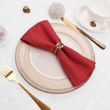 6/10/12pcs Red Cloth Napkins, Highly Absorbent, Washable, 100% Polyester Fabric, Hemmed Edges, Suitable For Hotel & Restaurant Dining