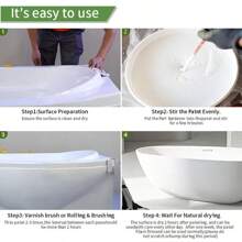 Peinture faible odeur pour baignoire et carrelage de salle de bain, kit de rénovation de baignoire et de carrelage blanc, kit de rénovation de baignoire semi-gloss pour cuisine, évier, fibre de verre