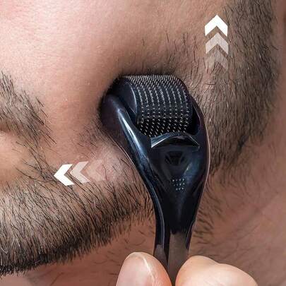 1 pieza Rodillo de microagujas de acero inoxidable para uso doméstico, herramienta de masaje facial para rostro, barba, cabeza, Body, unisex, minoxidil, dermaroller, microagujas, belleza, productos de cuidado de la piel, spa, autocuidado, herramientas de cuidado de la piel, cuidado facial, suministros de esteticista, masaje, herramienta de masaje facial, rodillo facial