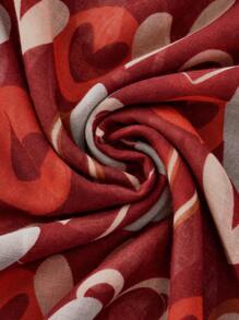 1pc Women Spring Fashion Heart Print Headscarf, Stylish Minimalist, Casual Versatile Hijab, Suitable For Daily Outfit - Multicolor - View 7