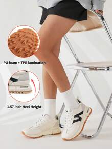 somiliss 2025 New Sports Style Anti-Slip Women's Casual Sneakers, Front Lace-Up, Synthetic Leather & Fabric, Breathable & Comfortable, Tennis/Running Shoes, Classic Retro Flat Low-Top Outdoor Walking Shoes, Black & White