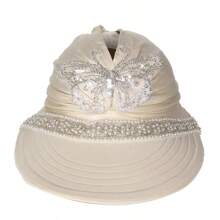 Casual Polyester Embellished Beaded Bow Decor Rhinestone Mesh Top Baseball Cap/Visor Hat For Women, Summer