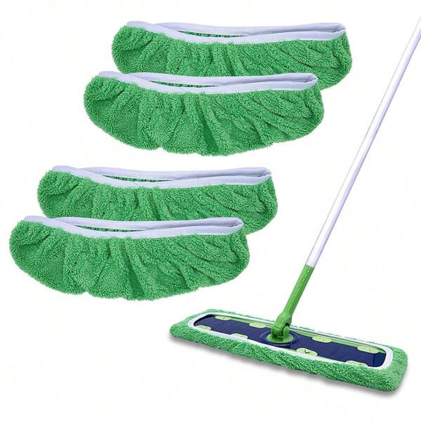1 pieza/4 piezas Repuestos de mopa Almohadillas húmedas XL para barredora: Paños de barrido en seco de microfibra reutilizables y lavables de gran tamaño para mopa, paño de trapeado húmedo para limpieza de pisos de madera dura, cocina, sala de estar y dormitorio