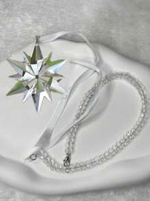 1pc Creative Snowflake Car Decor - Crystal Ornament, Suitable For Car Interior - Perfect For Car Enthusiasts And Drivers - Add Holiday Charm To Your Car - Perfect Gift For Car Lovers - Clear - View 4