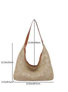 Bolso de hombro de mujer tejido de paja de moda