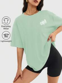 Speed mate Lässiges Damen-T-Shirt mit Spinnen Muster, halbarm, kurz geschnitten, Sommer