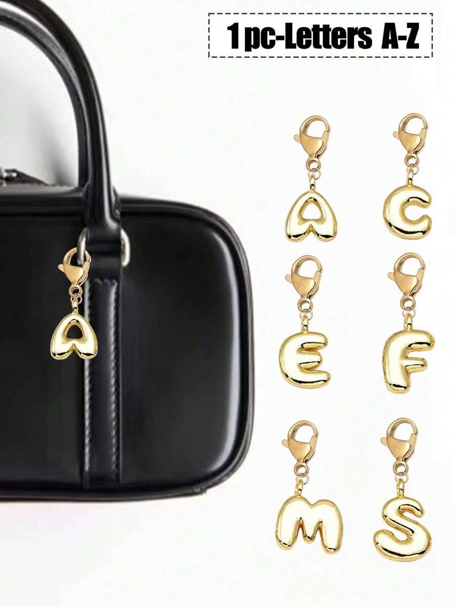 可爱泡泡字母可爱项链吊坠包吊坠-幸运吊坠、可爱嘻哈风格首字母、字母 A-Z、闪亮合金包和背包吊坠-生日和特殊场合的完美礼物、钥匙圈包背包吊坠汽车吊坠女士和女孩的礼物、钱包和手提包配件、情人节礼物、教师节礼物、母亲节礼物。