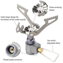 BRS Réchaud à gaz ultra-léger en alliage de titane pour le camping en extérieur, 25g, brûleur de pique-nique ultra-léger, mini-réchaud de poche intégré, convient pour la randonnée et le trekking en extérieur, réchaud de cuisson portable pliable