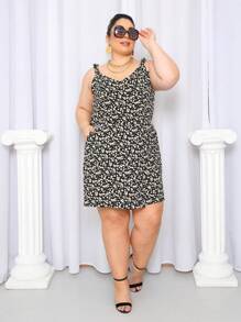 Women's Plus Size Jumpsuit Short Skirt With Printed Lining Summer - 顏色 25 - 查看 4