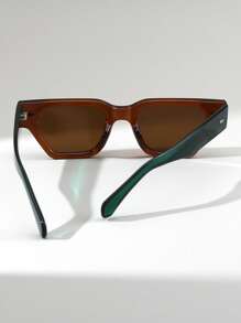 1 件男女通用方形复古时尚眼镜，百搭街头风格 - 彩色 - 查看 4