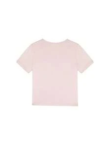 Korean Style Minimalist Button Design Short Sleeve T-Shirt For Women, Versatile Pink Casual Summer - Pink - View 4