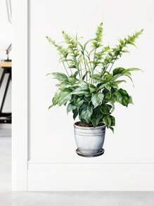 1pc Home Decorations Classic Style Green Potted Plant Wall Sticker, For Office, Bedroom, Living Room And Entrance, Self-Adhesive PVC Decor - Fashionable Plant Wall Mural, Wall Decal, Vinyl Decal For Home Decorations, Wall Decoration Items Refresh Your Home Gifts Birthday Graduation Room Decor Bathroom Decor Bedroom Decor Room Decoration Stuff Living Room Decor House Decor Home Decor Living Room Wall Art Wall Paper Stickers
